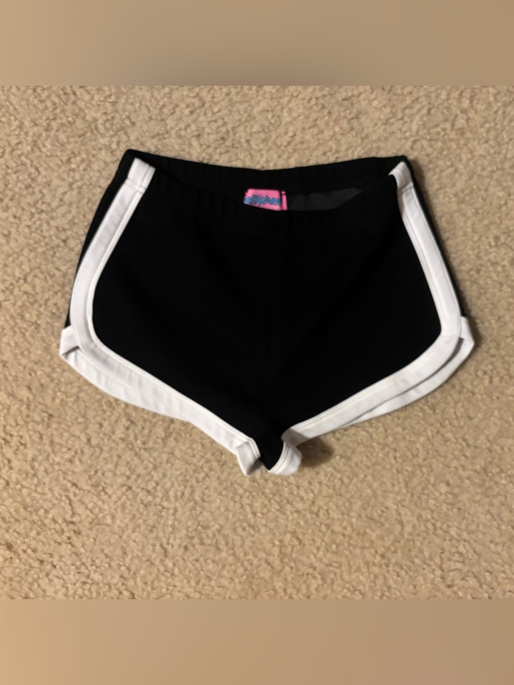 Edikted Black Athletic Shorts with White Trim